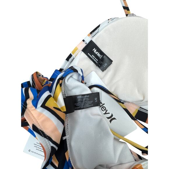 NWT Hurley Sand Dunes Multi Color 2 Piece Bikini Swimsuit Women’s Size Large - Picture 6 of 7